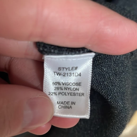 Zenana Outfitters size XL Charcoal Color V-Neck Crisscross Front Soft Sweater - Picture 6 of 8